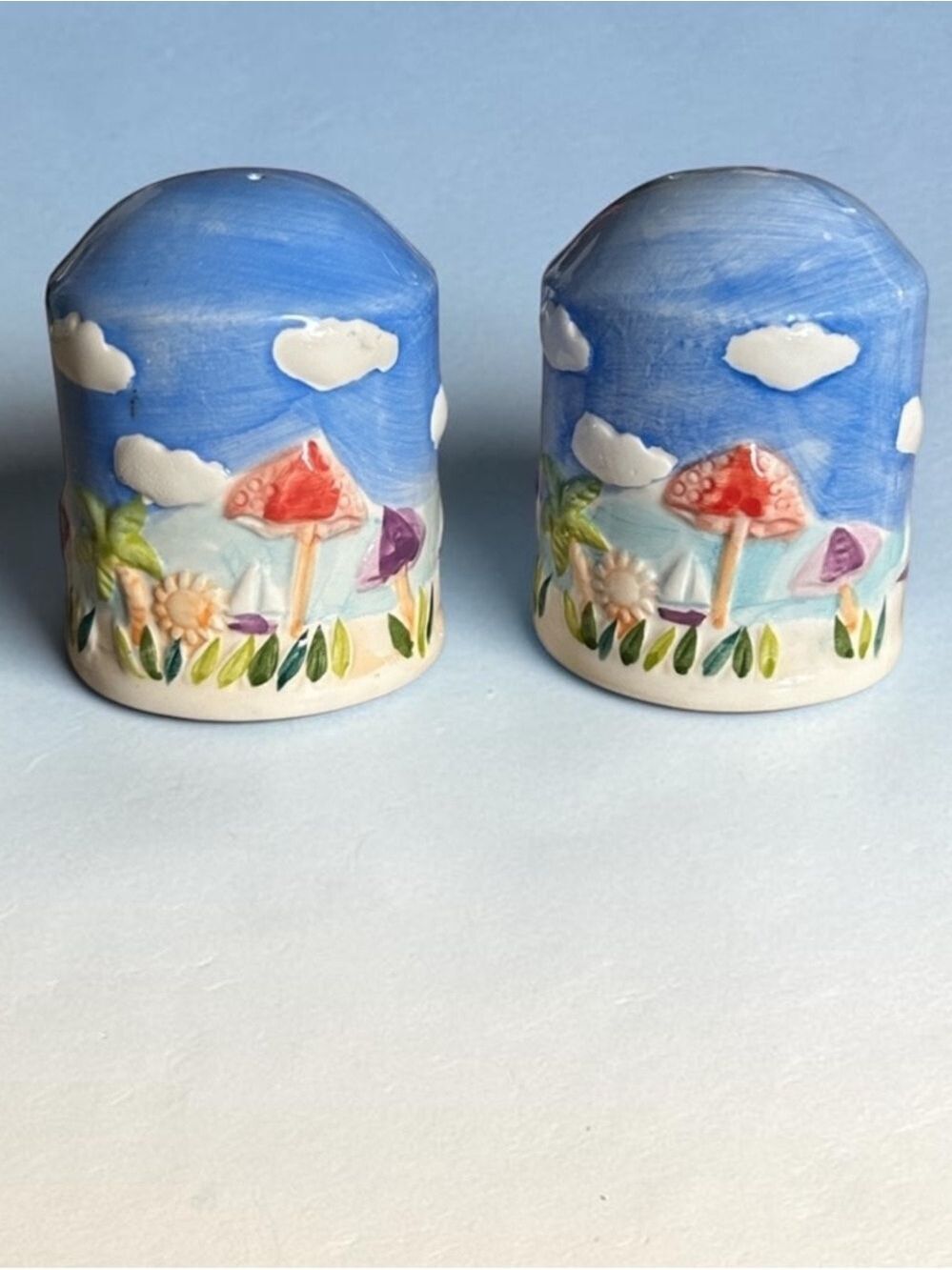 Palm Tree Beach Tropical Salt and Pepper Shakers Large